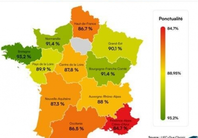 Disparité de la qualité de services des TER en 2023