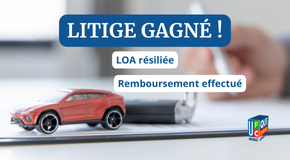 ✅ Litige Gagné : LOA résiliée – Remboursement effectué